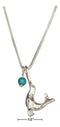 Silver Necklaces Sterling Silver 18" Sea Lion Pendant Necklace With Blue Riverstone Ball JadeMoghul