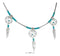 Silver Necklaces Sterling Silver 18" Simulated Turquoise Triple Dreamcatcher Necklace With Feathers JadeMoghul Inc.