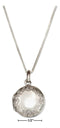Silver Necklaces Sterling Silver 18" Small Etched Border Round Locket Necklace JadeMoghul Inc.