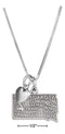Silver Necklaces Sterling Silver 18" South Dakota State Pendant Necklace With Heart Charm JadeMoghul