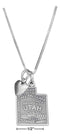 Silver Necklaces Sterling Silver 18" Utah State Pendant Necklace With Heart Charm JadeMoghul