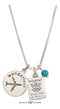 Silver Necklaces Sterling Silver 18" Wanderlust Pendant Necklace With Passport Charm And Blue Bead JadeMoghul