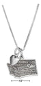 Silver Necklaces Sterling Silver 18" Washington State Pendant Necklace With Heart Charm JadeMoghul