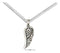 Silver Necklaces Sterling Silver 20" Angel Wing Pendant Necklace On Curb Chain JadeMoghul Inc.