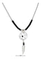 Silver Necklaces Sterling Silver 20" Simulated Black Onyx Heishi Bead Dreamcatcher Necklace JadeMoghul Inc.