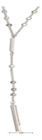 Silver Necklaces Sterling Silver 22" Dangling Bar Lariat Necklace On Square Bead Chain JadeMoghul