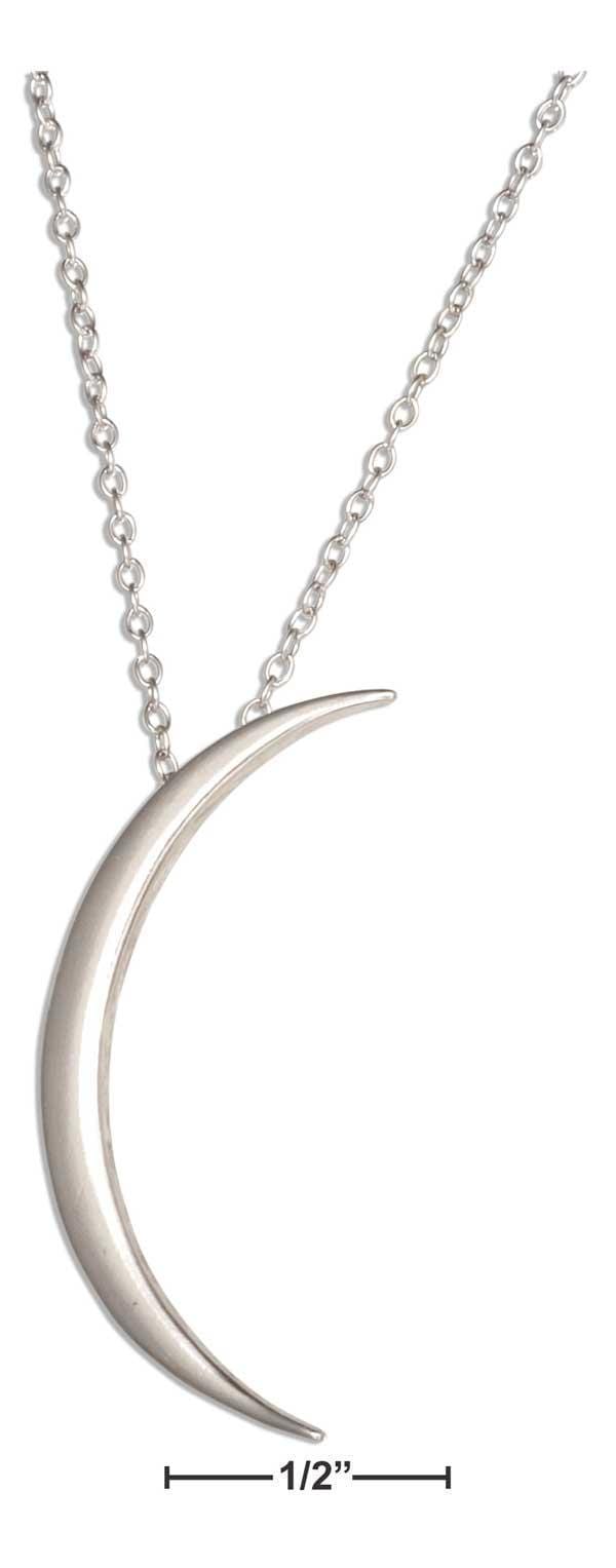 Silver Necklaces Sterling Silver Adjustable 16"-18" Lightweight Crescent Moon Necklace On Fine Cable JadeMoghul