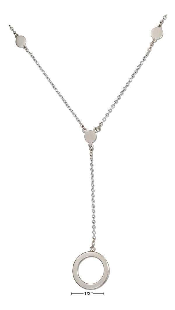 Silver Necklaces Sterling Silver Necklace:  16"-17" Adjustable Circles Y-Necklace JadeMoghul Inc.