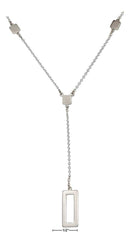 Silver Necklaces Sterling Silver Necklace:  16"-17" Adjustable Squares Y-Necklace JadeMoghul Inc.