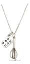 Silver Necklaces Sterling Silver Necklace:  18" Chef Baker'S Whisk And Muffin Cupcake Tin Necklace JadeMoghul Inc.