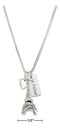 Silver Necklaces Sterling Silver Necklace:  18" I Love Paris Necklace With Eiffel Tower Heart & Je T'Aime Tag JadeMoghul Inc.