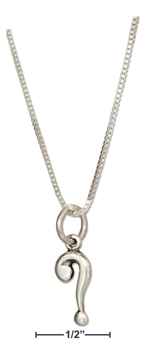 Silver Necklaces Sterling Silver Necklace:  18" "?" Question Mark Pendant Necklace JadeMoghul Inc.