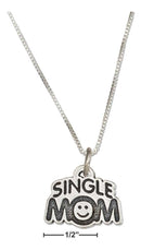 Silver Necklaces Sterling Silver Necklace:  18" "Single Mom" Pendant Necklace JadeMoghul Inc.