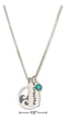 Silver Necklaces Sterling Silver Necklace:  18" Waves And Breathe Necklace With Blue Bead JadeMoghul Inc.