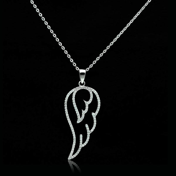 Sterling Silver Necklace TS034 Rhodium 925 Sterling Silver Necklace