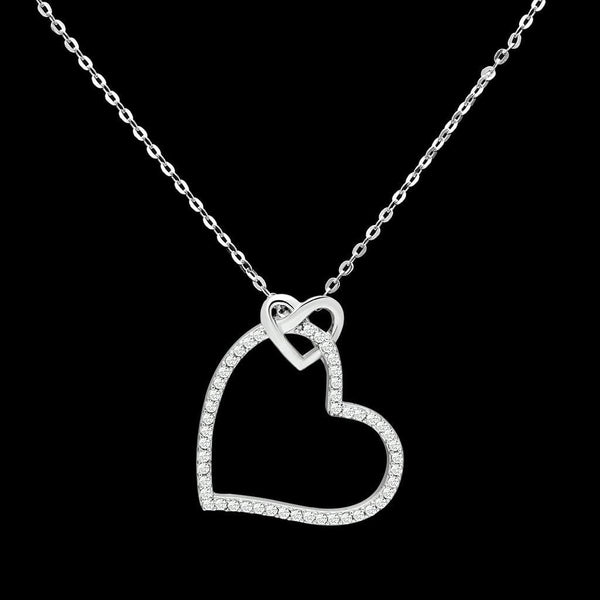 Sterling Silver Necklace TS060 Rhodium 925 Sterling Silver Necklace