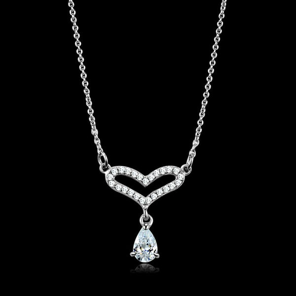 Sterling Silver Necklace TS484 Rhodium 925 Sterling Silver Necklace