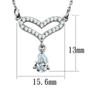 Silver Necklaces Sterling Silver Necklace TS484 Rhodium 925 Sterling Silver Necklace Alamode Fashion Jewelry Outlet