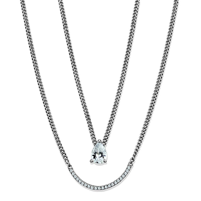 Sterling Silver Necklace TS514 Rhodium 925 Sterling Silver Necklace