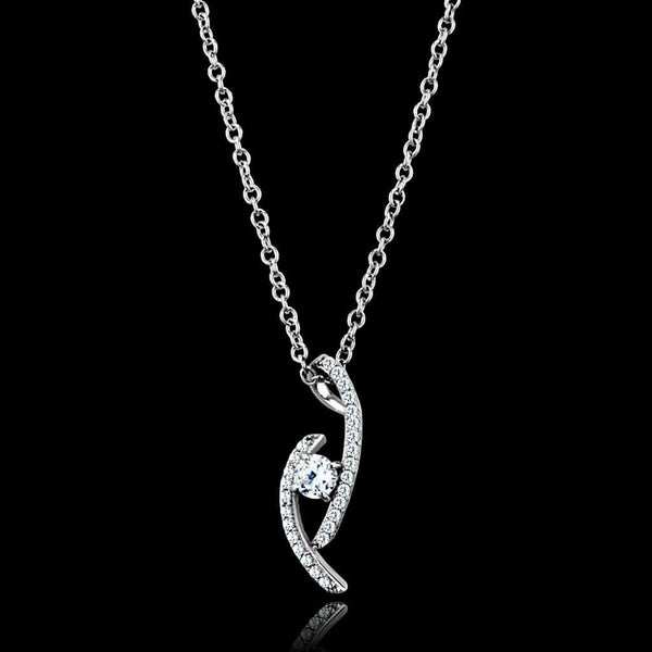 Sterling Silver Necklace TS515 Rhodium 925 Sterling Silver Necklace