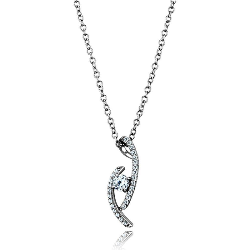 Silver Necklaces Sterling Silver Necklace TS515 Rhodium 925 Sterling Silver Necklace Alamode Fashion Jewelry Outlet