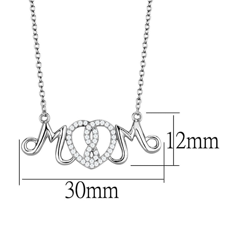 Sterling Silver Necklace TS571 Rhodium 925 Sterling Silver Necklace
