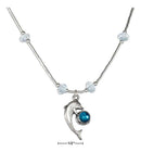 Silver Necklaces Sterling Silver Necklaces: 16-18" Adjustable Liquid Silver And Blue Topaz Dolphin Necklace JadeMoghul