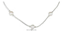 Silver Necklaces Sterling Silver Necklaces: 16" Liquid Silver And White Fresh Water Cultured Pearls Necklace JadeMoghul