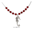 Silver Necklaces Sterling Silver Necklaces: 16" Red Carnelian Beads With Antiqued Seahorse Necklace JadeMoghul