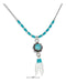 Silver Necklaces Sterling Silver Necklaces: 16" Simulated Turquoise Concho & Feathers Liquid Silver Necklace JadeMoghul