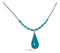 Silver Necklaces Sterling Silver Necklaces: 16" Simulated Turquoise Teardrop Necklace On Liquid Silver With Heishi JadeMoghul