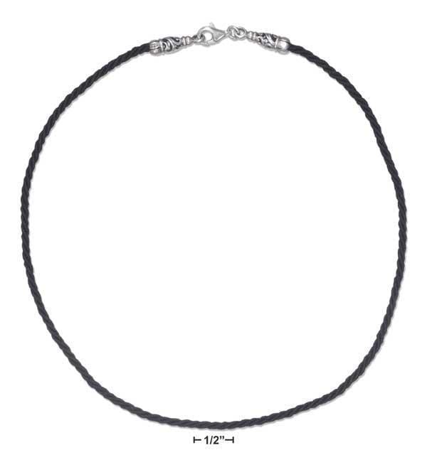 Silver Necklaces Sterling Silver Necklaces: 18" 2mm Twisted Black Silk Cord Necklace JadeMoghul