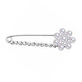 Silver Pins And Accessories Simple Imitation Pearl Flower Pattern Alloy Brooch TIY