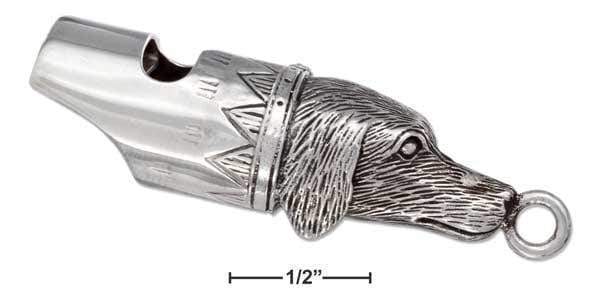 Silver Pins And Accessories Sterling Silver Accessories:  Detailed Antiqued Dog Head Whistle JadeMoghul Inc.