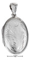 Silver Pins And Accessories Sterling Silver Accessories:  Etched Oval Locket JadeMoghul Inc.