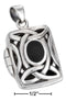 Silver Pins And Accessories Sterling Silver Accessories:  Filigree Locket With Simulated Onyx And Celtic Knots JadeMoghul Inc.