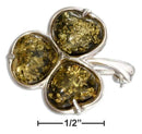 Silver Pins And Accessories Sterling Silver Accessories:  Green Amber Shamrock Pin JadeMoghul Inc.