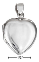Silver Pins And Accessories Sterling Silver Accessories:  High Polished Flat Heart Locket JadeMoghul Inc.