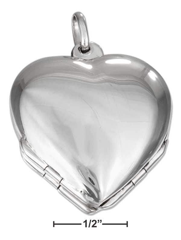 Silver Pins And Accessories Sterling Silver Accessories:  High Polished Heart Four Way Locket JadeMoghul Inc.