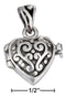 Silver Pins And Accessories Sterling Silver Accessories:  Scrolled Heart Prayer Box Locket With Antiqued Finish JadeMoghul Inc.
