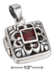 Silver Pins And Accessories Sterling Silver Accessories:  Square Filigree Locket With Garnet JadeMoghul Inc.