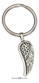 Silver Pins And Accessories Sterling Silver Angel Wing On Stainless Steel Key Ring JadeMoghul