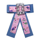 Trendy Style Statement Bowknot Inlay Glass Canvas Women Brooch