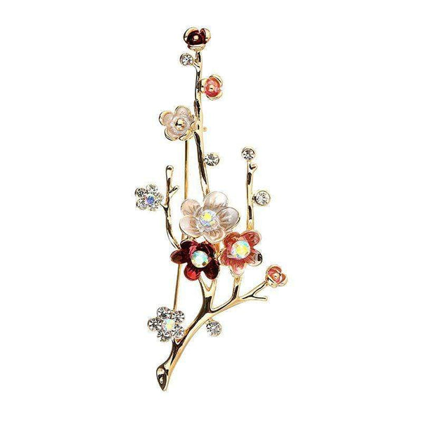 Silver Pins And Accessories Vintage Plum Shape Women Exquisite Women Party Brooch TIY