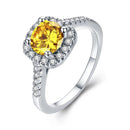 silver plated Plated Wedding Rings For Women Square Simulated zircon Jewelry Bague Bijoux Femme Engagement ring Accessories-10-yellow stone-JadeMoghul Inc.