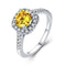 silver plated Plated Wedding Rings For Women Square Simulated zircon Jewelry Bague Bijoux Femme Engagement ring Accessories-10-yellow stone-JadeMoghul Inc.