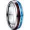 Silver Rings For Women Silver White Tungsten Carbide Ring With Opal and Wood