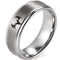 Silver Wedding Rings Silver White Tungsten Carbide Step Edges Deer Head Ring