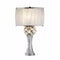 Simone Table Lamp With Glitter Embellishments, White, Silver-Table Lamps-White, Silver-Polyresin-JadeMoghul Inc.