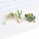 Simple Cartoon Green Plant Coconut Tree Mexican Cactus Leaf Metal Brooch Pins DIY Button Pin Denim Jacket Pin Badge Gift Jewelry-coconut tree-JadeMoghul Inc.